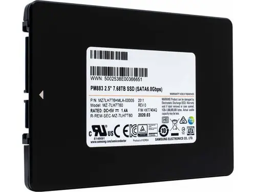 Samsung PM883 7.68TB SATA 6Gb/s 2.5' Data Center SSD MZ-7LH7T60 MZ7LH7T6HMLA