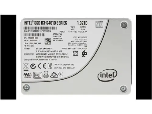 Intel Solid State Drive SSDSC2KG019T801 D3-S4610 1.9TB 2.5 inch SATA 6Gb/s 3D2