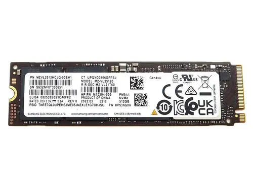 MZ-VL25120 Samsung PM9A1 512GB M.2 2280 Nvme SSD M10394-003 MZVL2512HCJQ-00BH1 M.2 SSD / Solid State Drive
