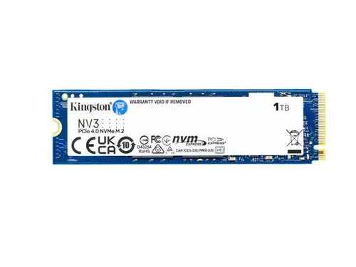 Kingston NV3 M.2 2280 1TB PCIe 4.0 x4 NVMe Internal Solid State Drive (SSD) SNV3S/1000G Up to 6000 MB/s