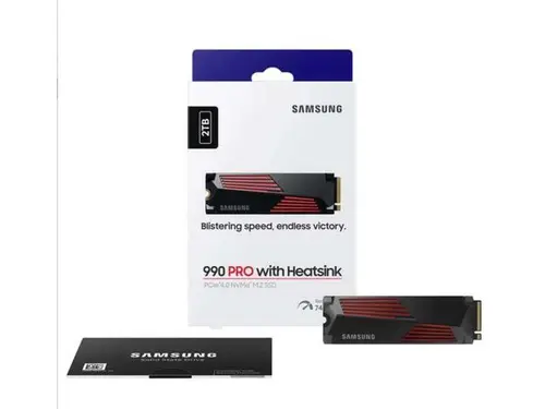 SAMSUNG 990 PRO w/ Heatsink Gaming Package M.2 2280 2TB PCI-Express Gen 4.0 x4, NVMe 2.0 V7 V-NAND 3bit MLC Internal Solid State Drive (SSD)...
