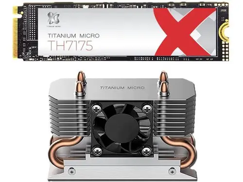Titanium Micro TH7175 2TB PCIe NVME 4.0 Gen 4 M.2 2280 Internal SSD With Nitro Pro M.2 NVMe Cooler Heatsink with 30mm Fan