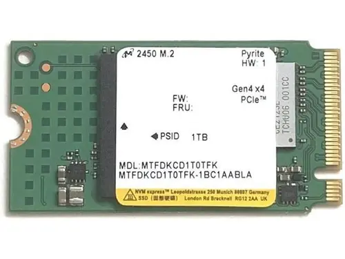 Micron SSD 1TB M.2 2242 42mm NVMe PCIe 4.0 MTFDKCD1T0TFK 2450 Series Solid State Drive for Lenovo Dell HP Laptop Ultrabook
