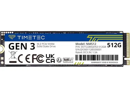 Timetec 512GB SSD NVMe PCIe Gen3x4 8Gb/s M.2 2280 3D NAND High Performance SLC Cache Read/Write Speed Up to 2,000/1,600 MB/s Internal Solid State...