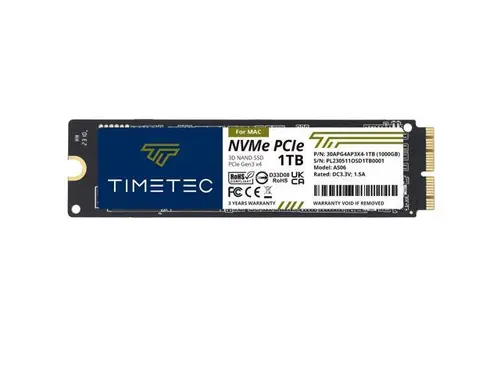 Timetec 1TB MAC SSD NVMe PCIe Gen3x4 3D NAND TLC Read Up to 1,900MB/s Compatible with Apple MacBook Air (2013-2015, 2017), MacBook Pro (2013-2015),...
