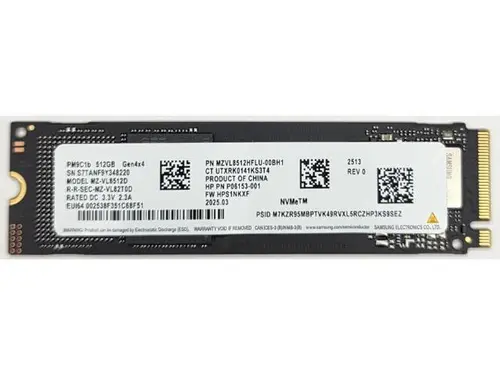 HP PM9C1 512GB NVMe PCIe Gen4 x4 M.2 2280 Internal SSD, Samsung NAND