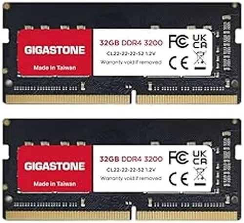 【DDR4 RAM Laptop Only】 GIGASTONE 64GB Kit (2x32GB) DDR4 3200MHz (2933MHz or 2666MHz) PC4-25600 (PC4-23400, 21300) CL22 1.2V SODIMM 260 Pin Unbuffered Non ECC High Performance Notebook Memory Upgrade