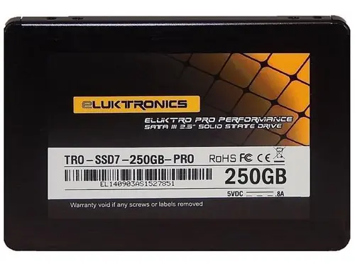 Eluktronics Eluktro Pro Performance 250GB SSD SATA III (6 GB/s) MLC 2.5-Inch 7mm Internal Solid State Drive