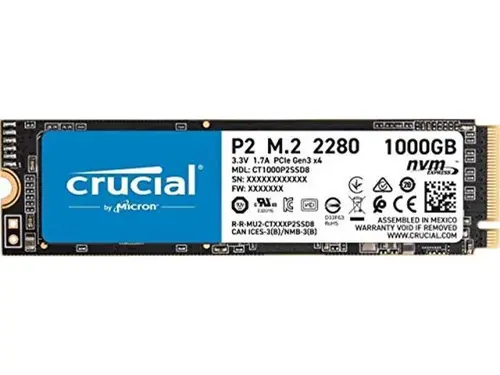Crucial P2 1TB 3D NAND NVMe PCIe M.2 SSD Up to 2400MB/s - CT1000P2SSD8 (CT1000P2SSD8)