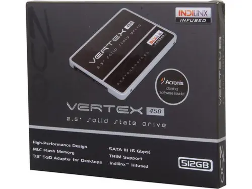 OCZ Vertex 450 Series 2.5' 512GB SATA III MLC Internal Solid State Drive (SSD) VTX450-25SAT3-512G