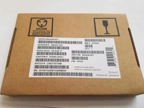 Intel SSD DC S3710 200GB 6G SATA 2.5in MLC SATA SSDSC2BA200G4P HP P/N 804638-001