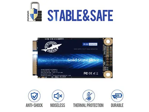 mSATA SSD 64GB Dogfish 3D NAND SATA III 6 Gb/s, mSATA (30x50.9mm) Internal Solid State Drive Compatible with Desktop PC Laptop (mSATA 64GB)