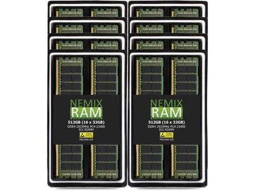 NEMIX RAM 512GB (16X32GB) DDR4 2933MHZ PC4-23400 2Rx4 1.2V CL21 288-PIN ECC RDIMM Registered Server Memory KIT Compatible with Dell Precision 7920...