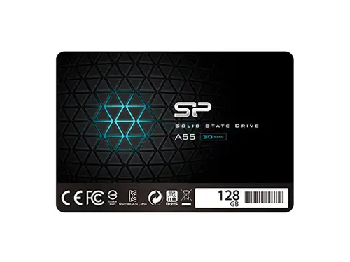 Silicon power 128GB SSD 3D NAND A55 SLC Cache Performance Boost SATA III 2.5' 7mm (0.28') Internal Solid State Drive
