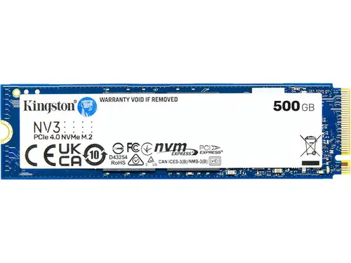 Kingston NV3 500GB Internal M.2 2280 PCIe 4.0 x4 NVMe Solid State Drive, Up to 5000MB/s Read 3000MB/s Write, 3D TLC NAND, 160TBW Endurance, Desktop...