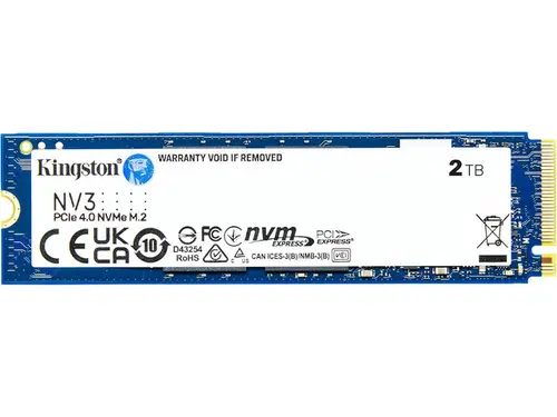 Kingston NV3 2TB Internal M.2 2280 PCIe 4.0 x4 NVMe Solid State Drive, Up to 6000MB/s Read 5000MB/s Write, 3D TLC NAND, 640TBW Endurance, Desktop...