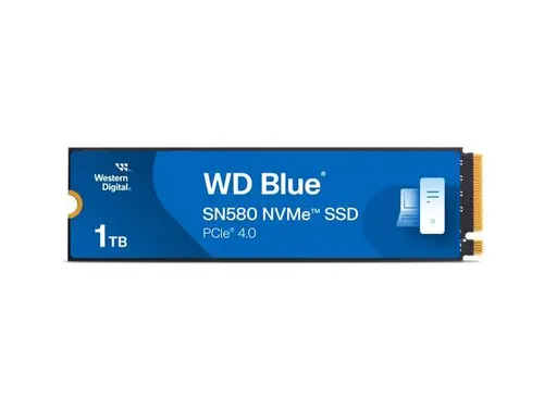 Western Digital 1TB WD Blue SN580 NVMe Internal Solid State Drive SSD - Gen4 x4 PCIe 16Gb/s, M.2 2280, Up to 4,150 MB/s - WDS100T3B0E