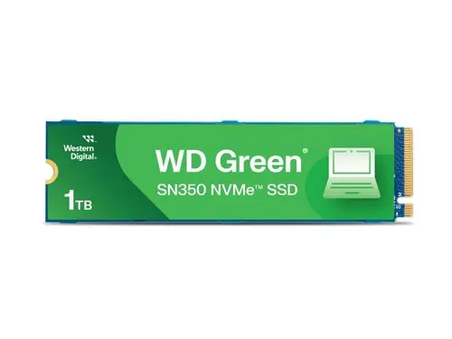 Western Digital 1TB WD Green SN350 NVMe Internal SSD Solid State Drive - Gen3 PCIe, QLC, M.2 2280, Up to 3,200 MB/s - WDS100T3G0C