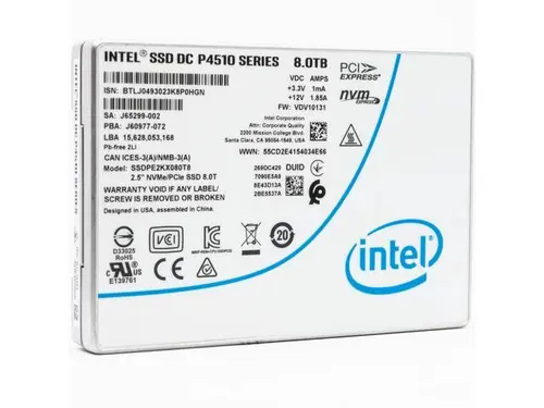 Intel DC P4510 2.5' U.2 8TB PCIe NVMe 3.1 x4 64-Layer 3D TLC NAND Solid State Disk - Enterprise