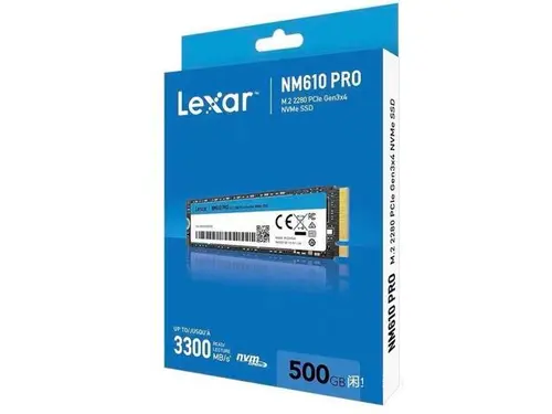 Lexar NM610 PRO M.2 2280 500GB PCI-Express 3.0 x4, NVMe 3D TLC Internal Solid State Drive (SSD)