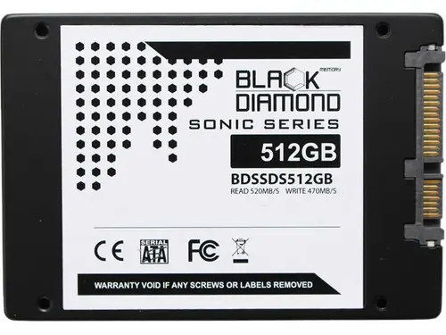 Black Diamond Memory Sonic Series BDSSDS512G 2.5' 512GB SATA III Internal Solid State Drive