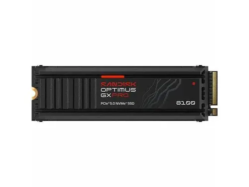 SANDISK 8TB Optimus GX PRO 8100 PCIe 5.0 x4 M.2 2280 NVMe SSD with Heatsink - SDSP82800TAH-000E0