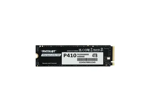 Patriot Memory Patriot P410 SSD M.2 2280 4TB Gen 4 PCI-Express 4.0 x4 P410P4TBM28H 5,000MB/s