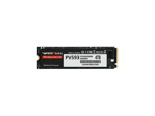Patriot VIPER PV593 M.2 2280 4TB PCI-Express 5.0 x4 3D NAND TLC Internal DRAM Cache Solid State Drive (SSD) PV593P4TBM28H