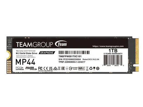 Team Group MP44 M.2 2280 1TB PCIe 4.0 x4 with NVMe TLC Laptop & Desktop & NUC & NAS, PS5 Compatible, Internal Solid State Drive (SSD), (R/W Speed...