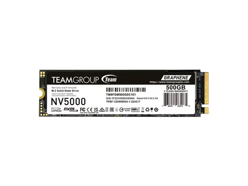 Team Group NV5000 M.2 2280 500GB PCIe 4.0 x4 with NVMe Internal Solid State Drive (SSD) TM8FGM500G0C101