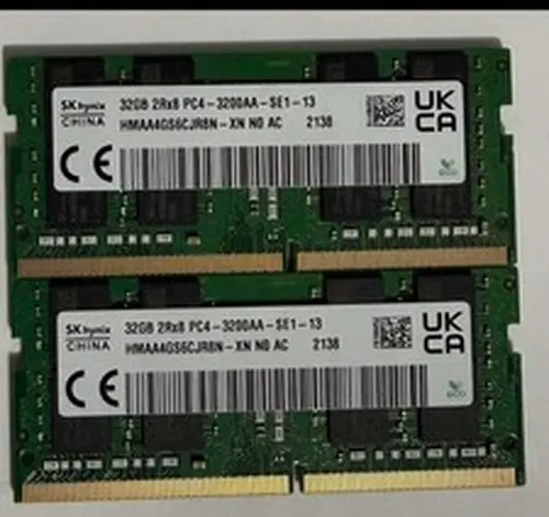 SK Hynix 64GB 2x32GB DDR4-3200 PC4-3200AA 2Rx8 SODIMM HMAA4GS6CJR8N-XN
