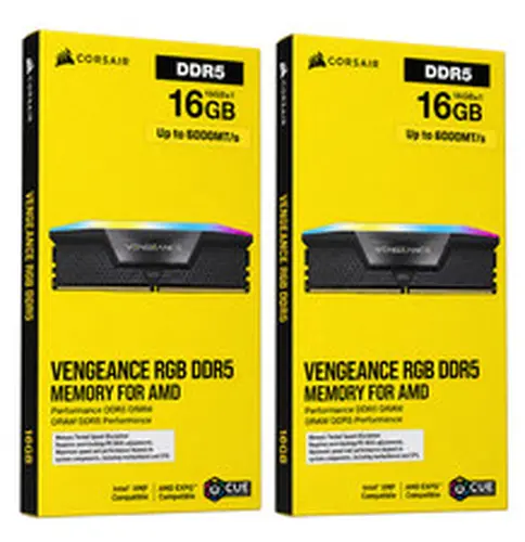 CORSAIR Vengeance RGB DDR5 32GB (2x16GB) up to 6000MHz AMD Intel RAM