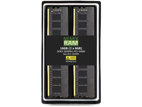NEMIX RAM 16GB (2X8GB) DDR5 5600MHZ PC5-44800 1Rx8 1.1V CL46 288-PIN Non-ECC Unbuffered UDIMM Desktop PC Memory KIT Compatible with Dell Alienware...