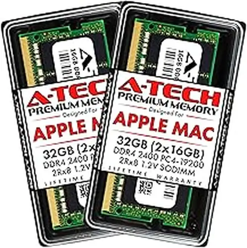 A-Tech Components 32GB (2x16GB) RAM for Apple iMac 2017 (27 inch Retina 5K & 21.5 inch Retina 4K) | DDR4 2400MHz SODIMM PC4-19200 2Rx8 1.2V 260-Pin SO-DIMM Memory Upgrade Kit