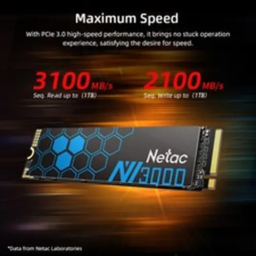 Netac Internal SSD 1TB Solid State Drive M.2 2280 PCIe3.0 Gen 3 x4 NVMe 3100MB/s