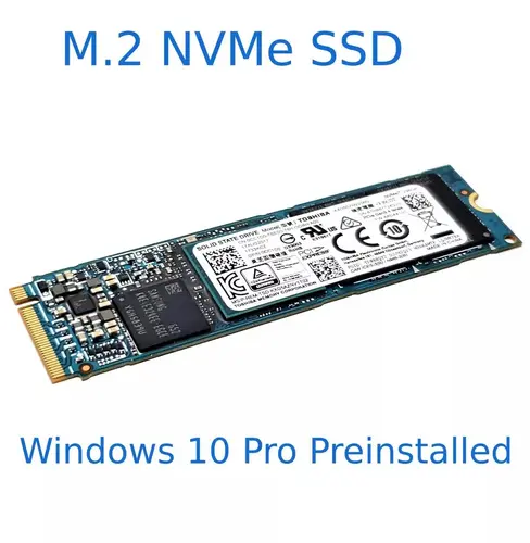 M.2 NVMe SSD 256GB Single Notch with Windows 7/10/11 Pro Installed