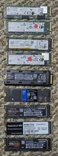 Lot of 9 Mixed Brand M.2 NVMe SSD 1TB-2TB PCIe Solid State Drives