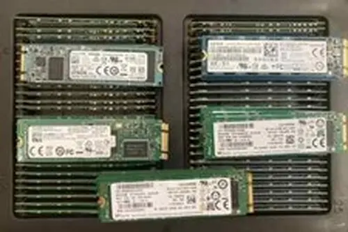 Lot of 10, 128GB Major Brands M2 2280 SSD SATA Solid State Drive.