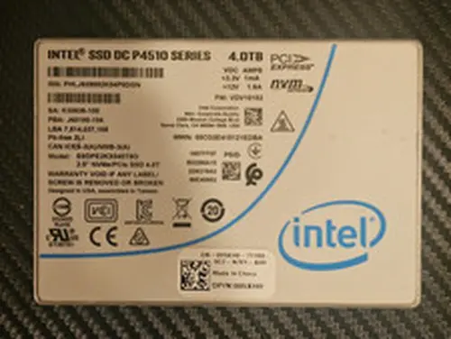Intel DC P4510 4TB U.2 NVMe SSD SSDPE2KX040T8O Enterprise 0% Wear