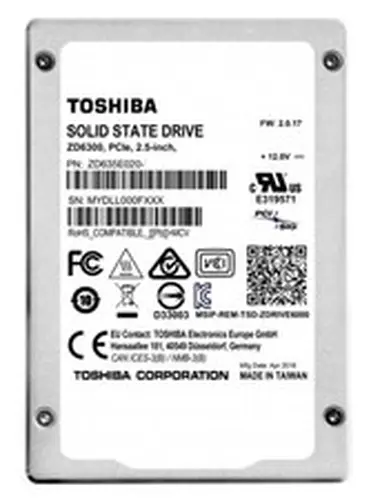 Toshiba ZD6300 3.84TB PCIe NVME U.2.5in SSD PCIe Gen 3.0