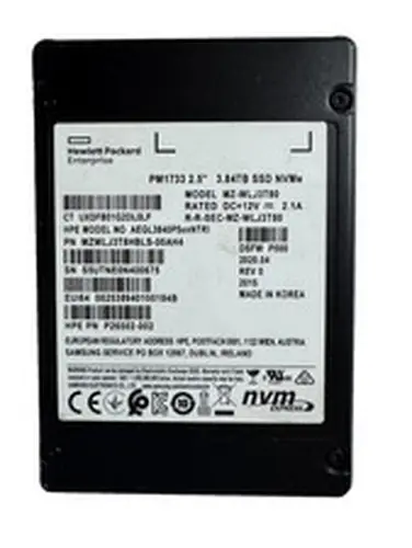 HPE SAMSUNG PM1733 3.84TB 2.5" PCIex4 NVMe U.2 SSD/Less Hrs/PERFECT 100 %HEALTH