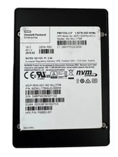 HPE SAMSUNG PM1723b 1.92TB 2.5" PCIe3.0 x4 NVMe U.2 SSD/Low HOURs/Perfect 100%
