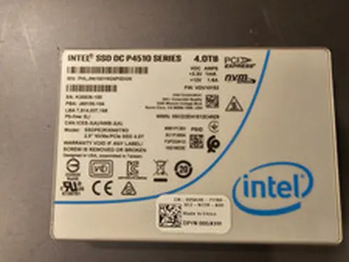 Intel DC P4510 4TB U.2 NVMe SSD 0% Wear Low Hours Enterprise