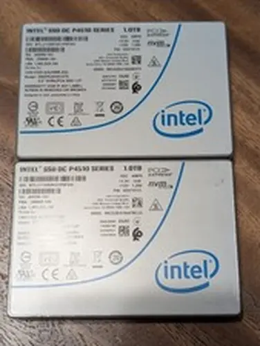2x Intel 1TB DC P4510 Series U.2 PCIe 3.1 SSDPE2KX010T8 NVMe 1.0TB - 100% Health