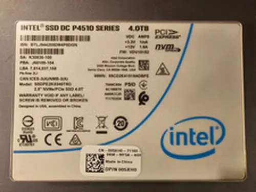 Intel DC P4510 4TB U.2 NVMe SSD 0% Wear Only 239 Hours Enterprise