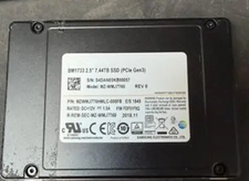 Samsung BM1733 7.44TB 2.5" U.2 NVMe PCIe Gen3 Enterprise SSD Model: MZ-WMJ7T60