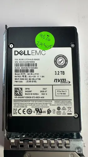 Dell Samsung PM1725B 3.2TB PCle NVMe Gen3 U.2.5in SSD Mixed Use 0K60N7 K60N7