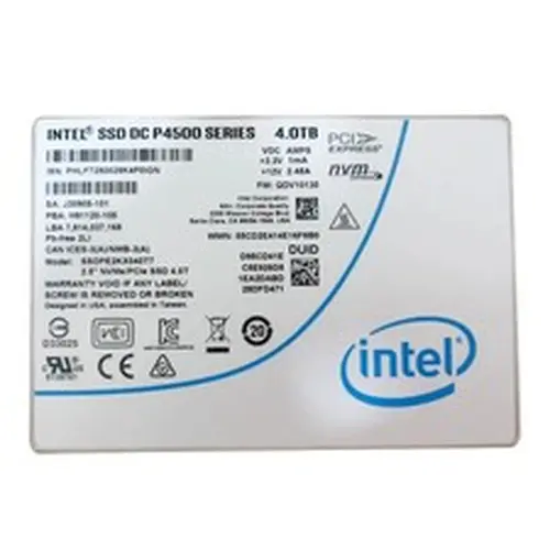 Intel DC P4500 4TB SSD U.2 PCIe 3.1 x4 NVMe 2.5" 15mm TLC SSDPE2KX040T7