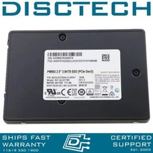 Samsung 3.84TB U.2 NVMe SSD PM983 MZ-QLB3T80 MZQLB3T8HALS 3840GB 2.5 PCIe MU SSD