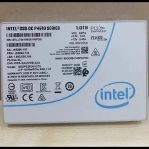 Intel 1TB SSD DC P4510 Series NVME U.2.5" SSDPE2KX010T8 Solid State Drive
